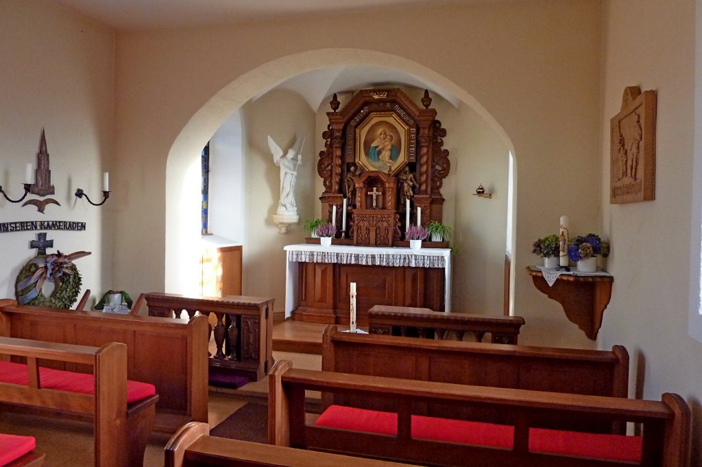 Drlinbach, Blick in den Innenraum der Gedchtniskapelle, Okt.2012