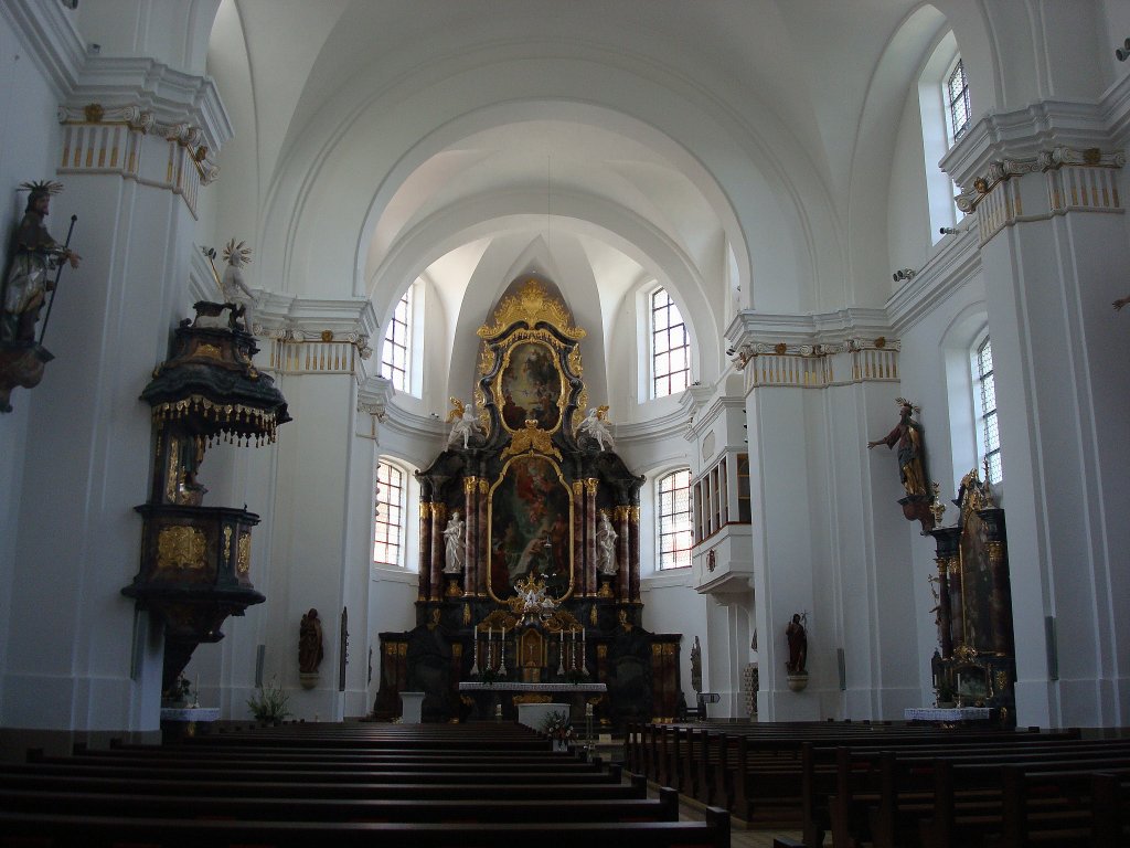 Donaueschingen, die wertvolle Innenausstattung der Kirche St.Johann, Sept.2010