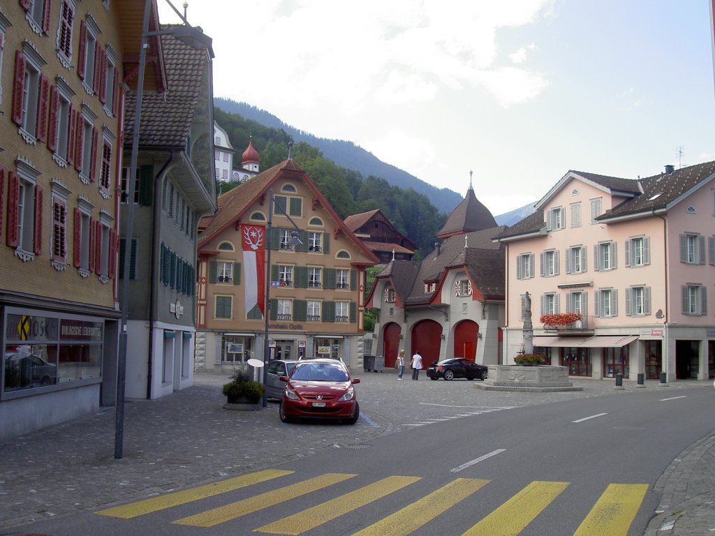 Dorfplatz von Sarnen, Kanton Obwalden (01.08.2010)