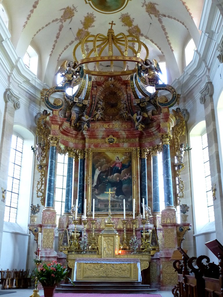 Ebersmnster, der Hauptaltar in der Abteikirche, Mai 2013