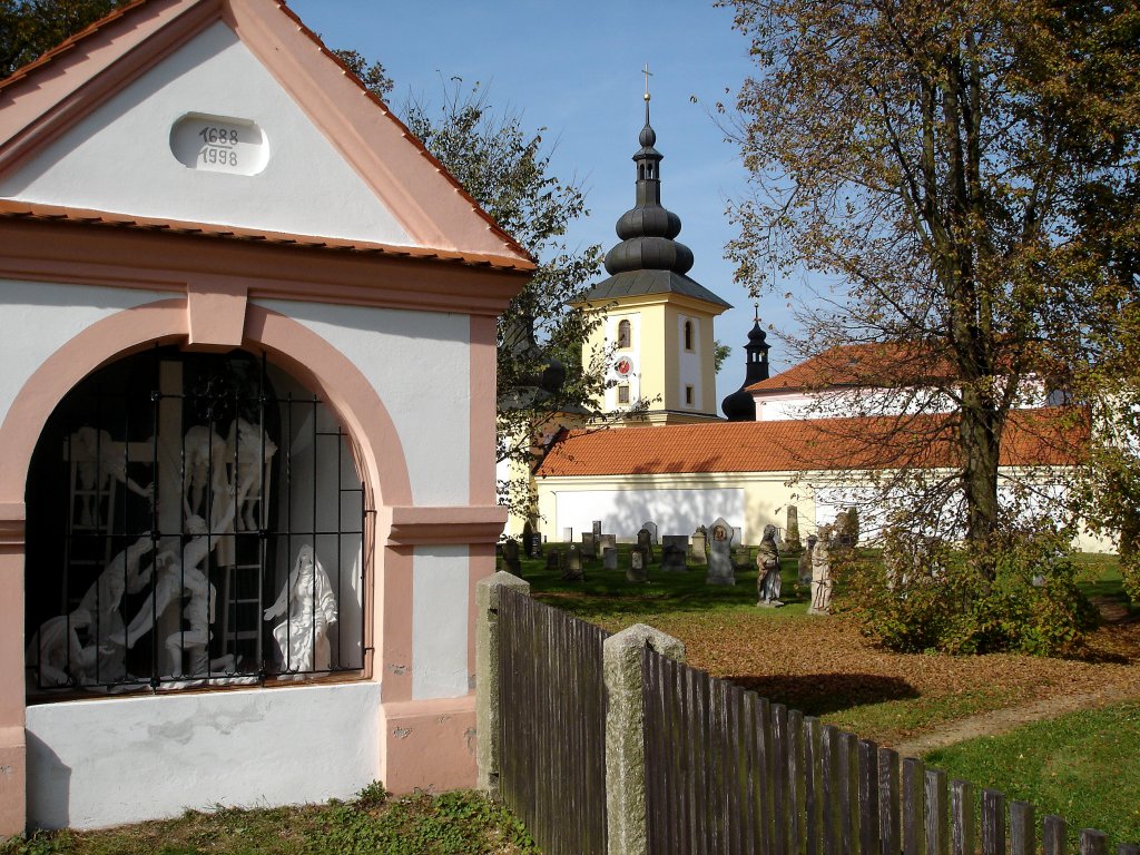 Eger (Cheb), Kreuzwegstation an der Wallfahrtskirche Maria Loreto, Okt.2006