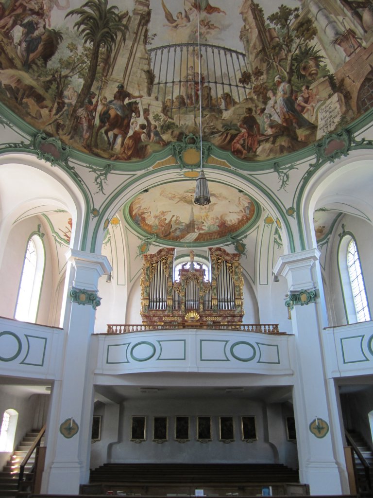Egling a. d. Paar, Orgelempore der St. Vitus Kirche, Deckenfresken von Christian 
Thomas Wink (12.08.2012)