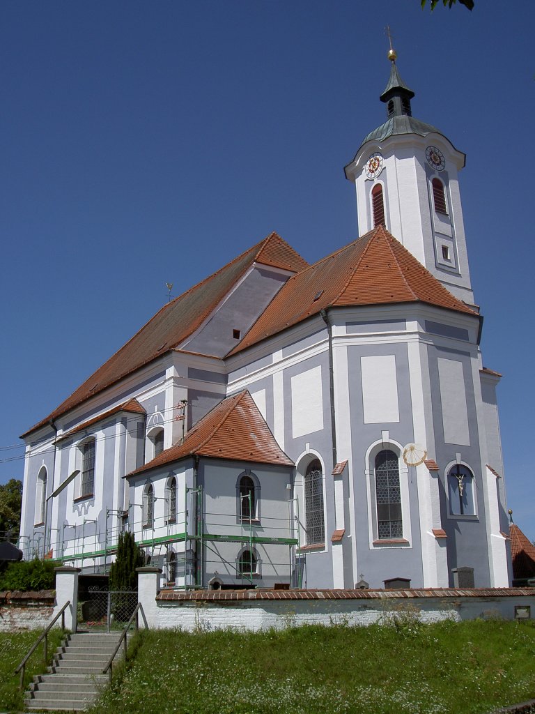 Egling a. d. Paar, St. Vitus Kirche, erbaut ab 1769 durch Franz Anton Kirchgrabner, 
Turm fertiggestellt 1777 (12.08.2012)
