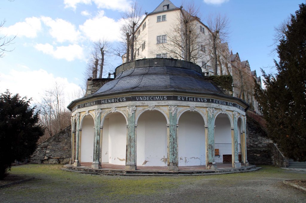 Ein Blick auf den Schanzengarten vom Oberes Schloss in Greiz. Foto 20.02.2012