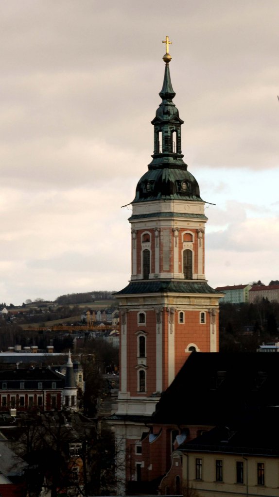 Ein Blick auf die Stadtkirche in Greiz. Foto am 20.02.2012