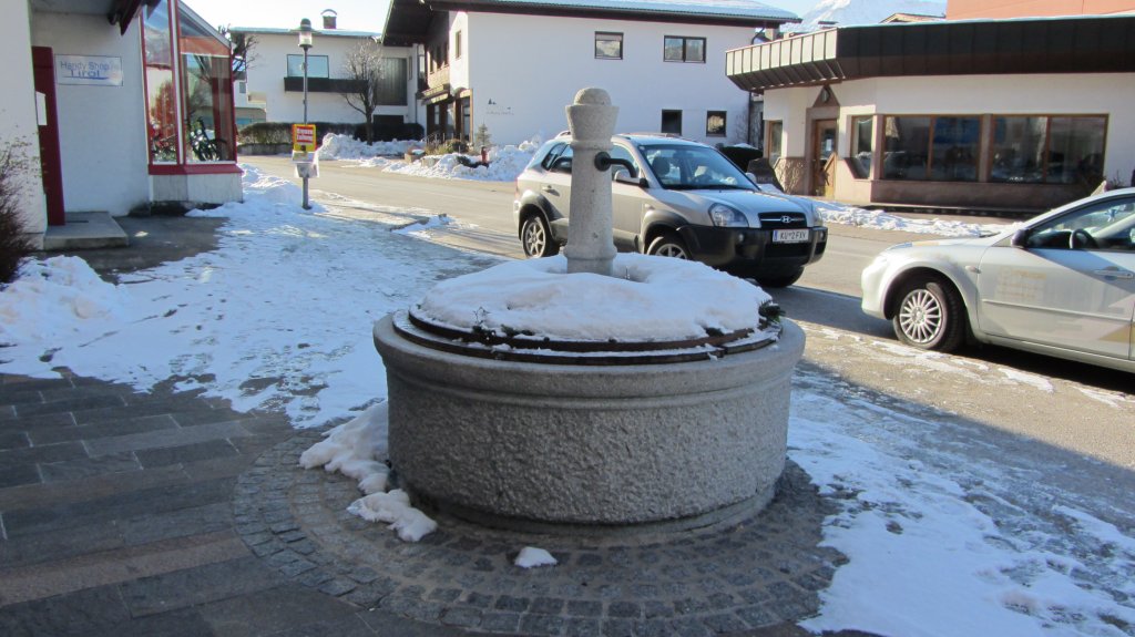 Ein Springbrunnen in Brixlegg am 15.1.2012.
