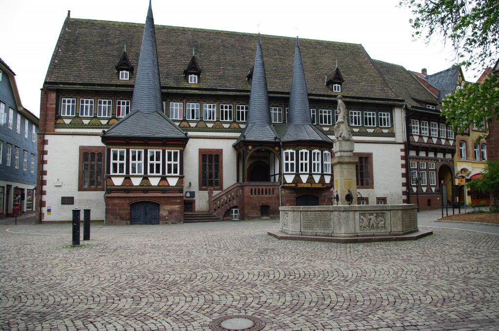 Einbeck, Altes Rathaus und Eulenspiegel Brunnen (10.05.2010)