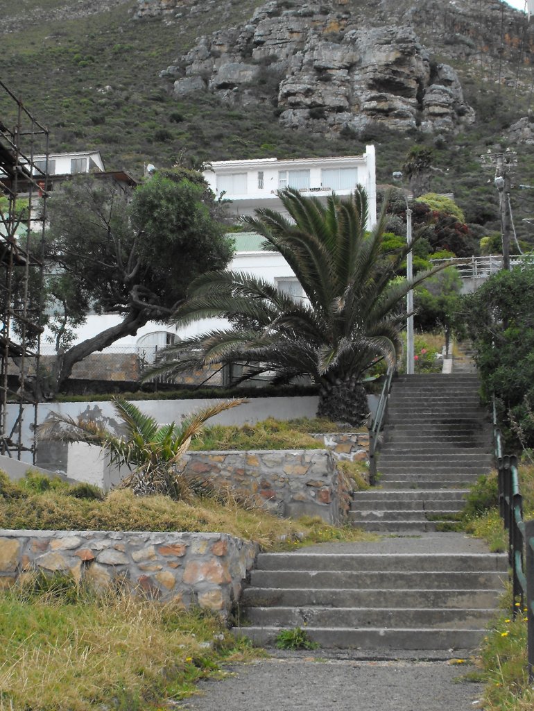 Eine der zahlreichen Stiegen, die die hoeher gelegenen Haeuser erschliessen. Muizenberg, 20.11.2010
