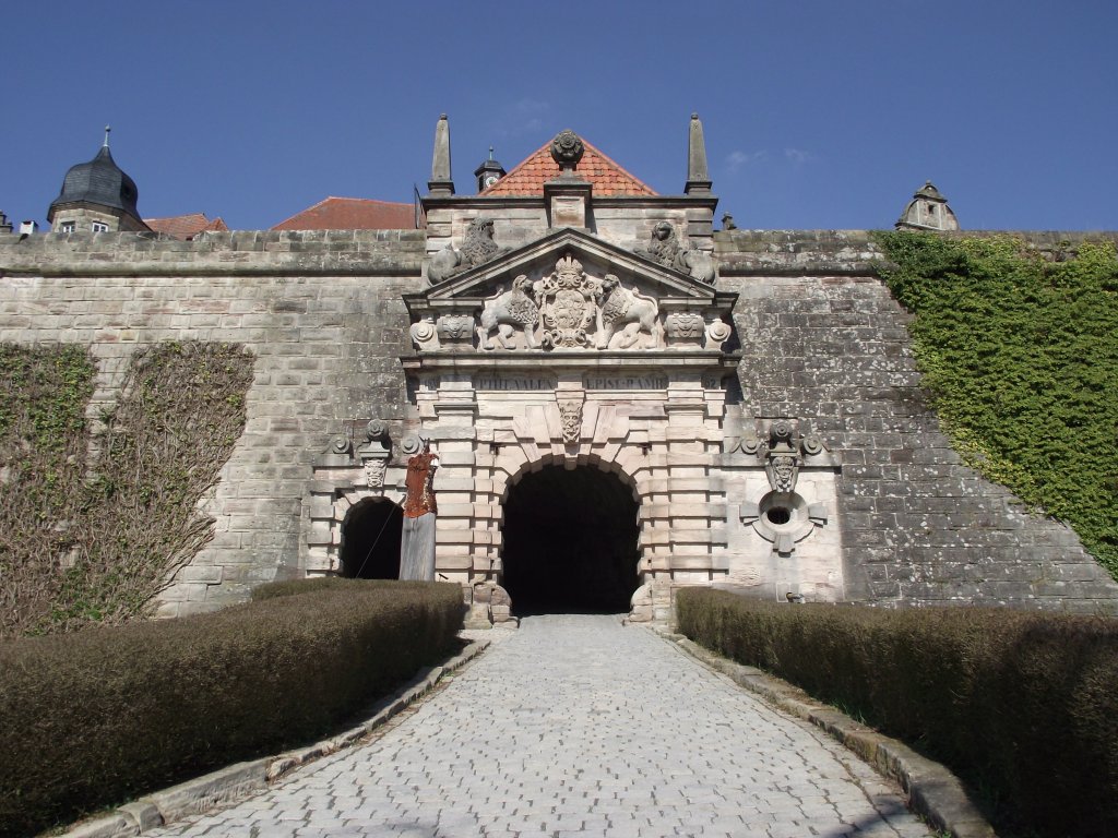 Eingangsportal der Festung Rosenberg in Kronach am 2. April 2011.