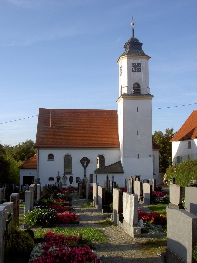Ellzee, Kath. Pfarrkirche St. Katharina, erbaut 1688, Kreis Gnzburg (15.09.2011)