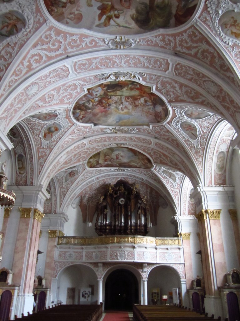 Ensdorf, Klosterkirche St. Jakob, Deckengemlde durch Cosmas Damian Asam, Stuck 
der Gebr. Schmuzer, Kreis Amberg (17.02.2012)