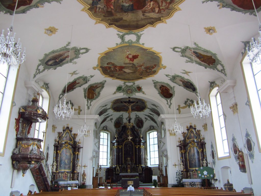 Entlebuch, St. Martin Kirche, Gemlde der Seitenaltre von Paul Deschwanden 
(24.06.2012)
