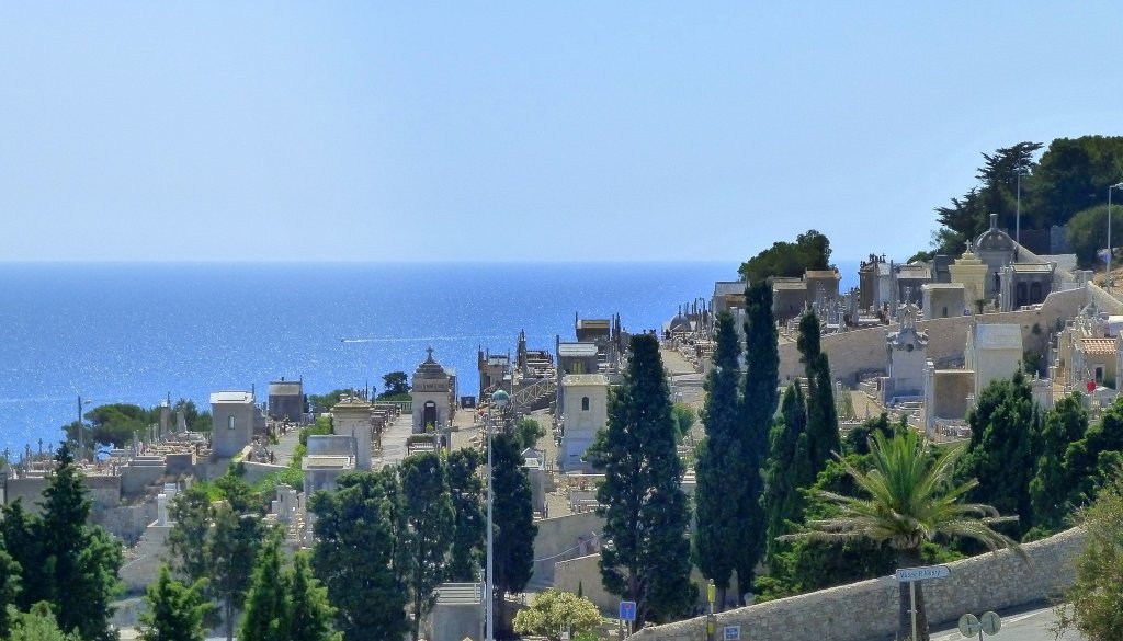 Frankreich, Languedoc-Roussillon, Hrault, Ste und sein Friedhof, der  Cimetire Marin , 05.08.2013