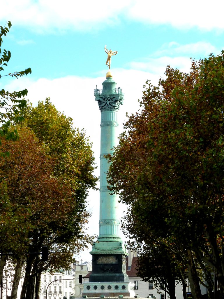 Frankreich, Paris 4e, 11e, 12e , Bastille Platz mit der Colonne de Juillet zwischen 1835 und 1840 errichtet, 05.11.2010