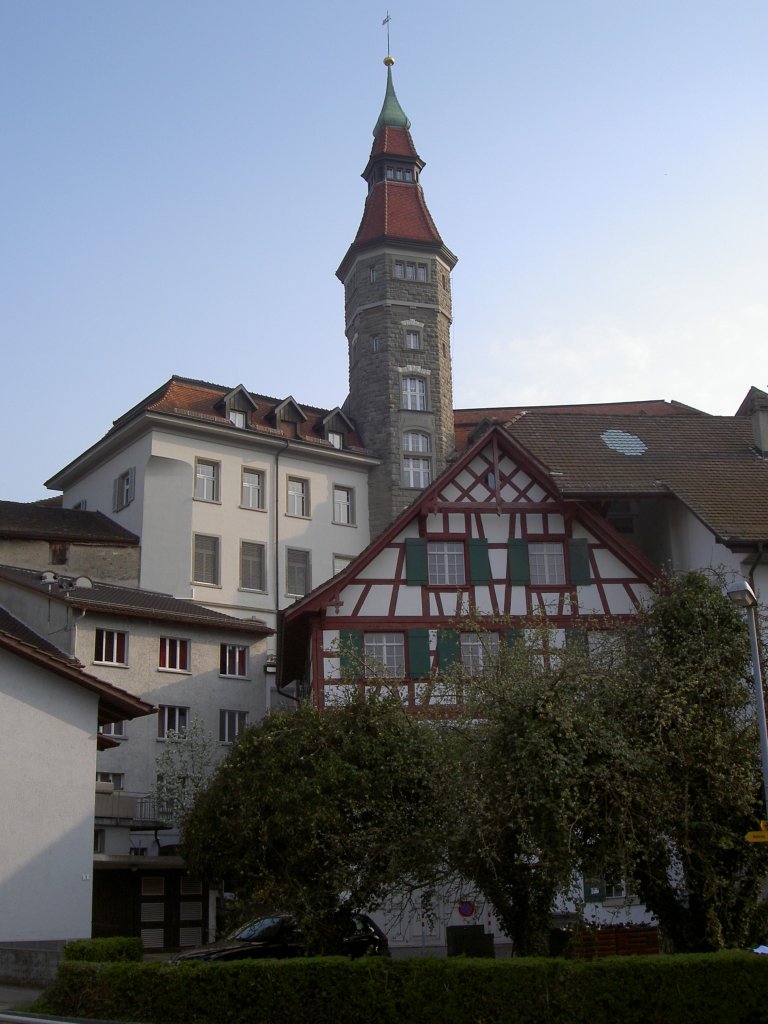 Frauenfeld, Schlossmhle und Rathausturm (18.04.2010)