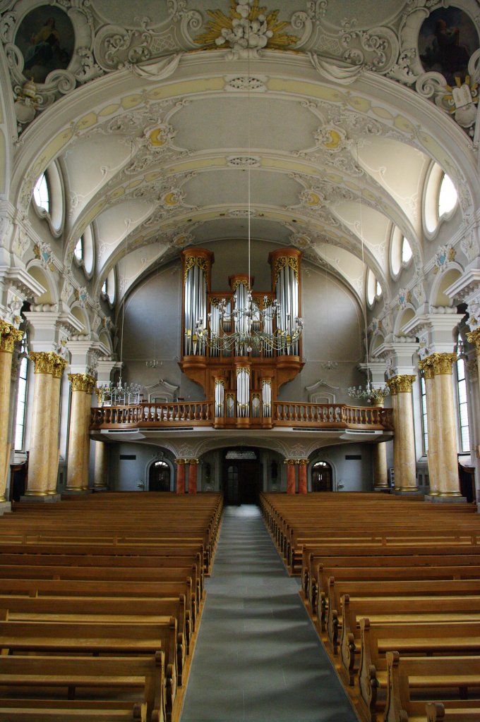 Frauenfeld, St. Nikolaus Kirche, Ausstattung von Karl Glauner, Wandbilder 
von Karl Manninger (18.04.2010)