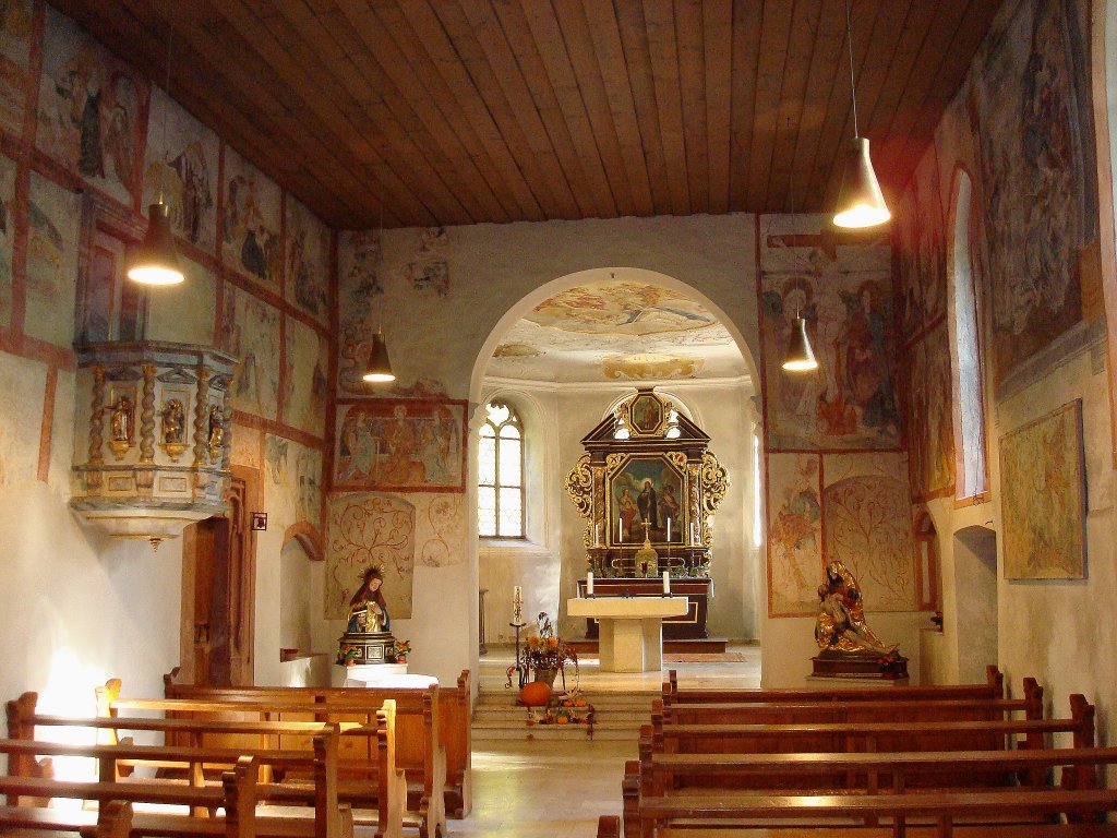 Freiburg im Beisgau,
Wallfahrtskirche St.Ottilien, die prachtvollen mittelalterlichen Fresken wurden bei Restaurierungsarbeiten 1966-67 freigelegt,
Sept.2008