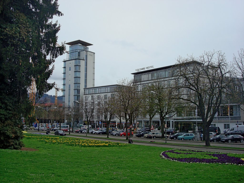 Freiburg im Breisgau, Blick zum ADAC-Turm und Colombi-Hotel, 2010 