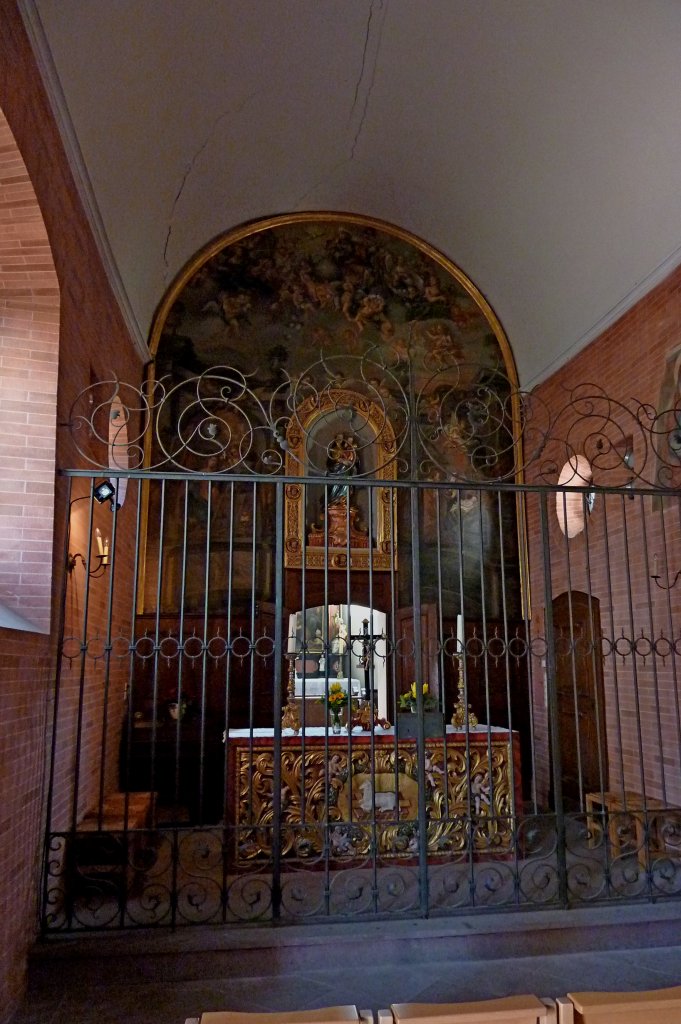 Freiburg im Breisgau, der Innenraum der Lorettobergkapelle, Mrz 2012