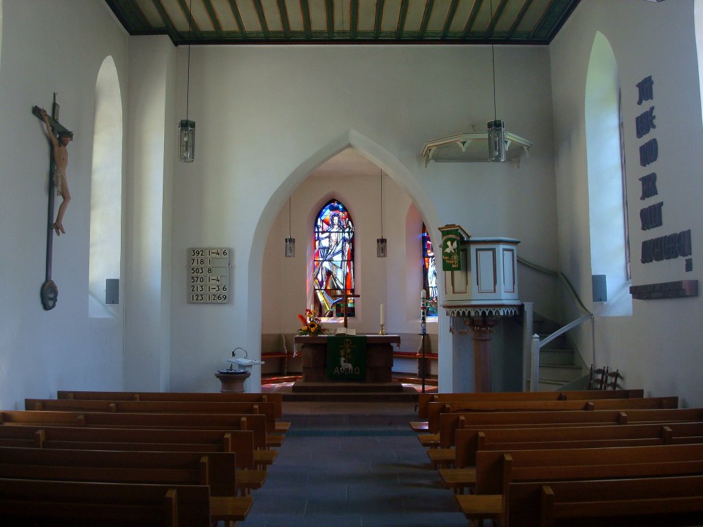 Freiburg im Breisgau, der Innenraum der Melanchtonkirche in Haslach, Juli 2011