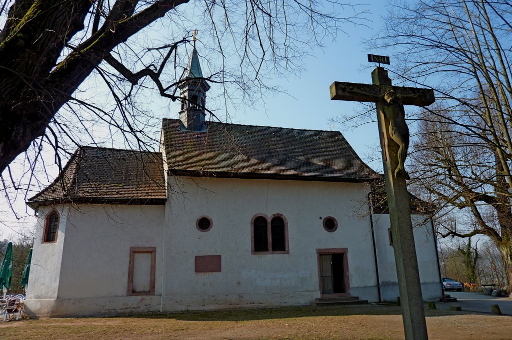 Freiburg im Breisgau, die Lorettobergkapelle auf dem Lorettoberg im Stadtteil Wiehre, 1657 errichtet zum Gedenken an die blutigen Kmpfe um Freiburg im 30.Jhrigen Krieg, Mrz 2012