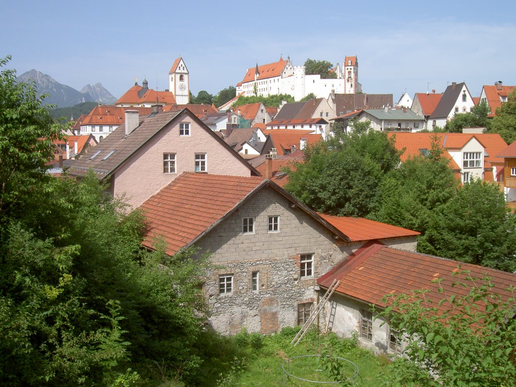 Fssen, Altstadt mit Hohen Schloss und St. Mang Kloster (11.07.2010)