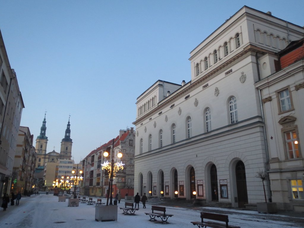 Fugngerzone im winterlichen Liegnitz (Legnica) im Januar 2013