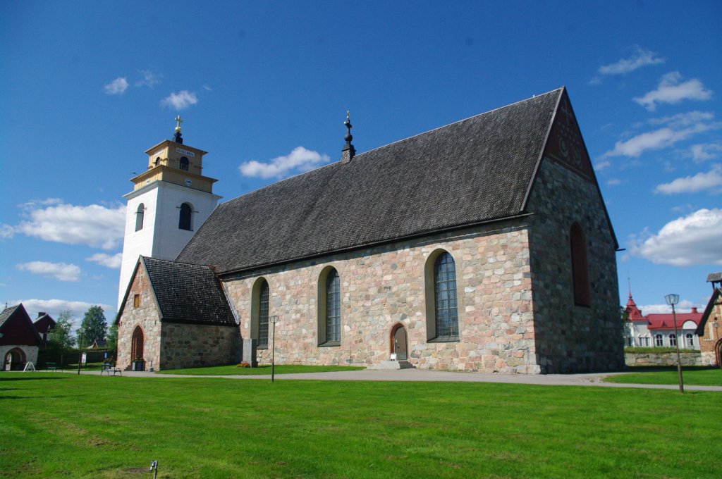 Gammelstad, Niederlulea Kirche, erbaut bis 1492, Kirchturm von 1851 (06.07.2013)