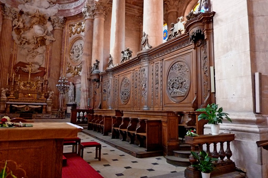 Gebweiler (Guebwiller), das Chorgesthl in der Frauenkirche, Sept.2011