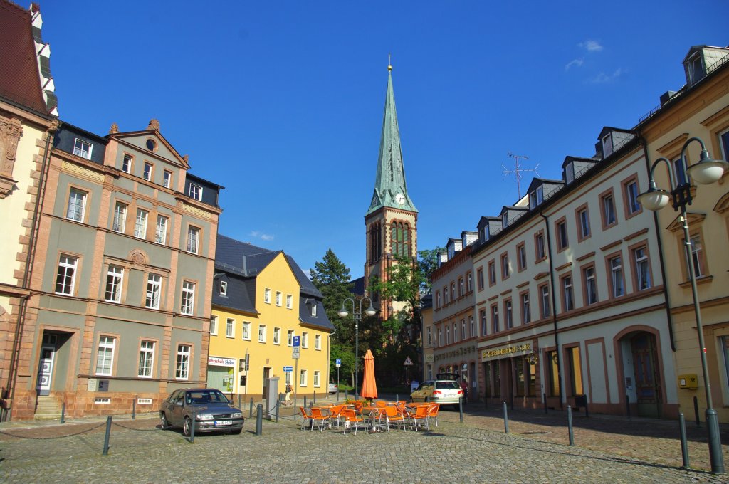 Gehringswalde, Marktplatz und ev. Kirche, Erzgebirgskreis (19.07.2011)