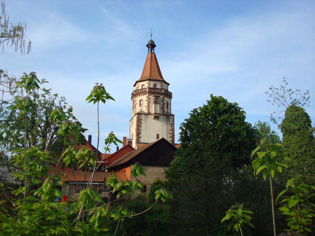 Gengenbach im Kinzigtal,
der Niggelturm, als Teil der Stadtbefestigung aus dem 14.Jahrhundert,
wird als schnster badischer Wehrturm bezeichnet,
Mai 2010