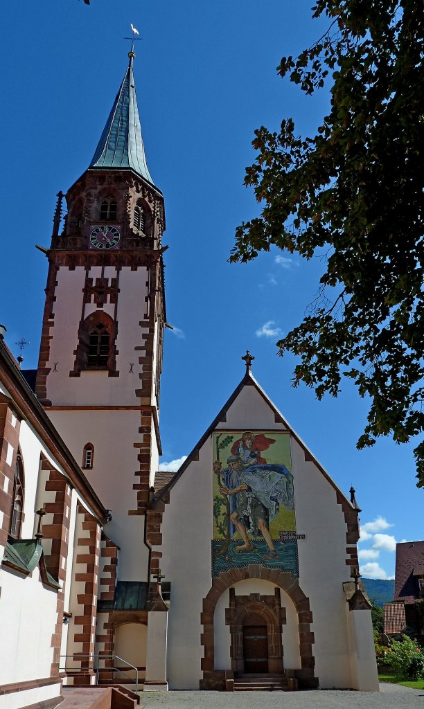 Glottertal, die Pfarrkirche St.Blasius, im neugotischen Stil 1896 erbaut, Aug.2011 