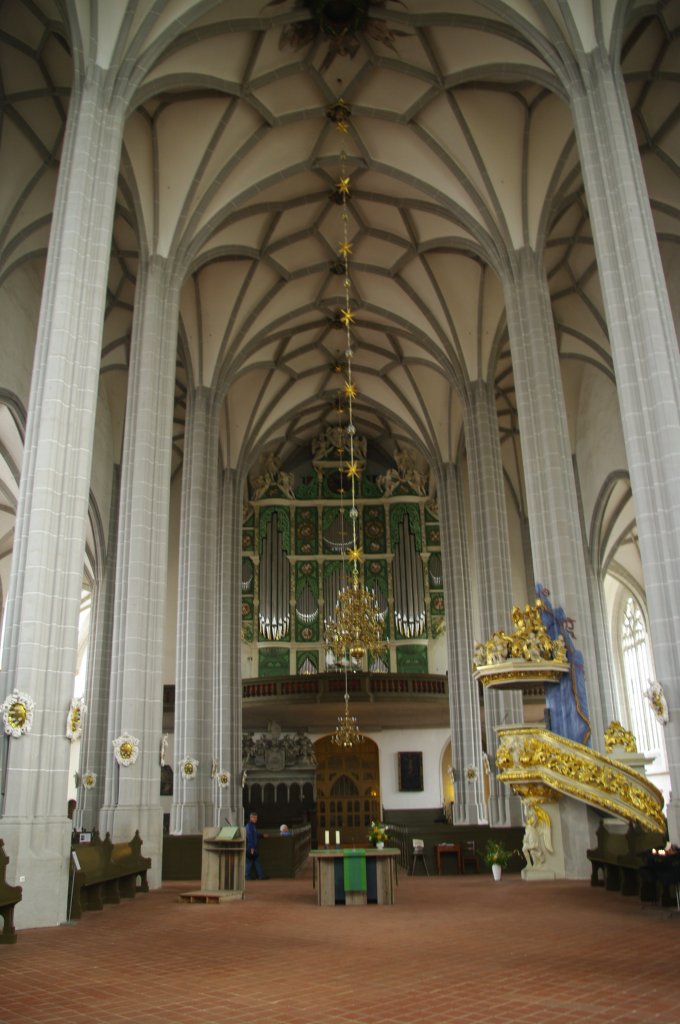Grlitz, St. Peter und Paul Kirche, Sonnenorgel, erbaut von 1697 bis 1703 durch 
Johann Conrad Bchau (22.07.2011)