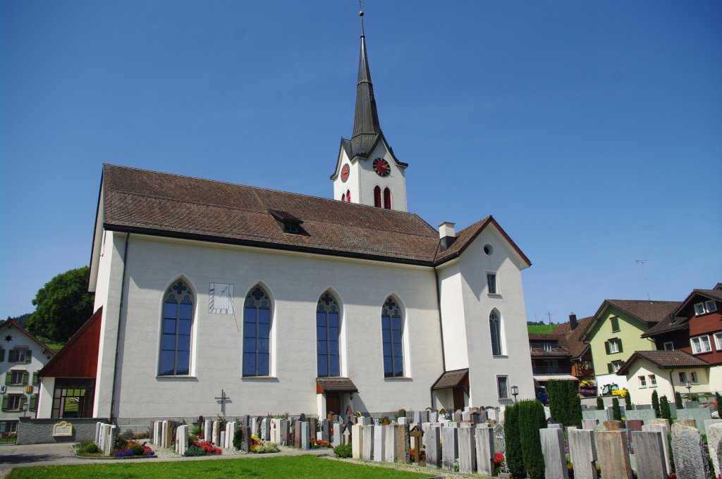 Gonten, Kath. Pfarrkirche St. Verena, erbaut 1863 im neugotischen Stil, 
Kanton Appenzell (21.08.2011)
