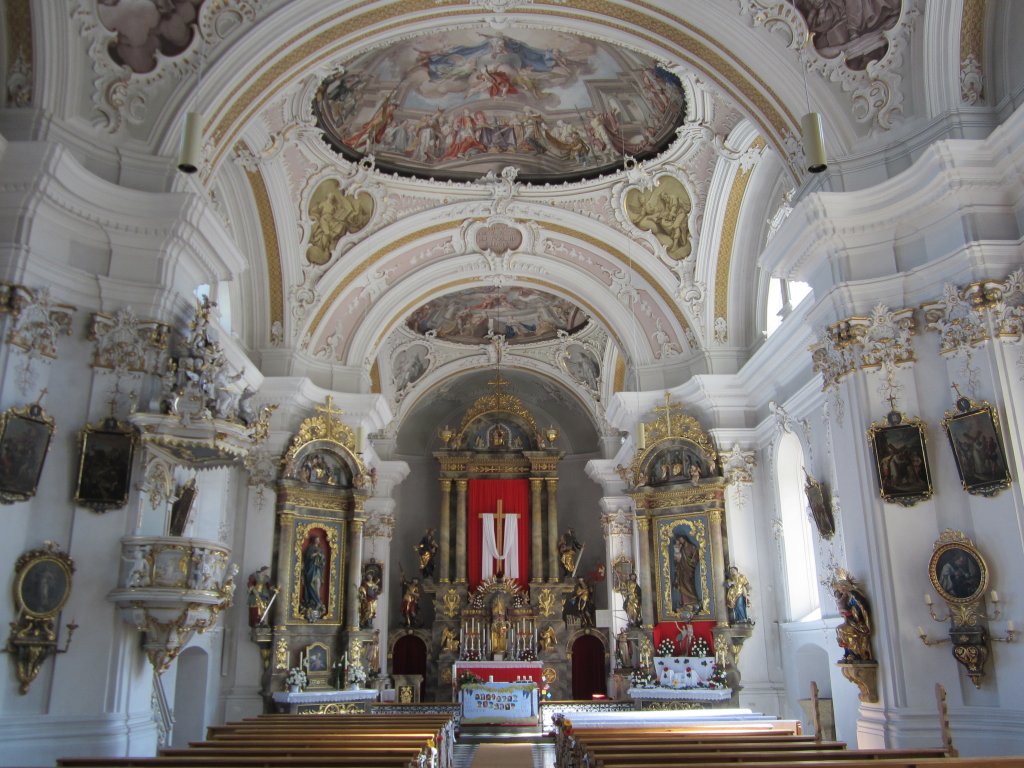 Grins, Altre der St. Nikolaus Kirche, Gewlbemalereien von Matthus Gnther (14.04.2013)