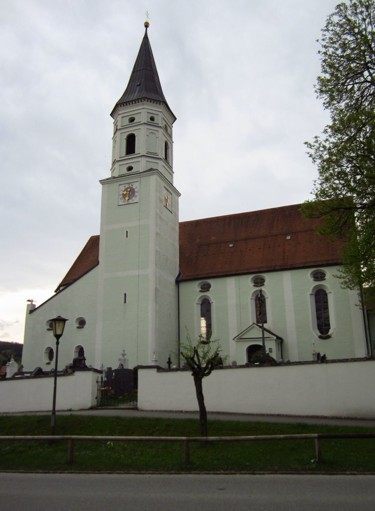 Habach, ehem. Kollegiats Stiftskirche St. Ulrich, erbaut ab 1663 (29.04.2012)