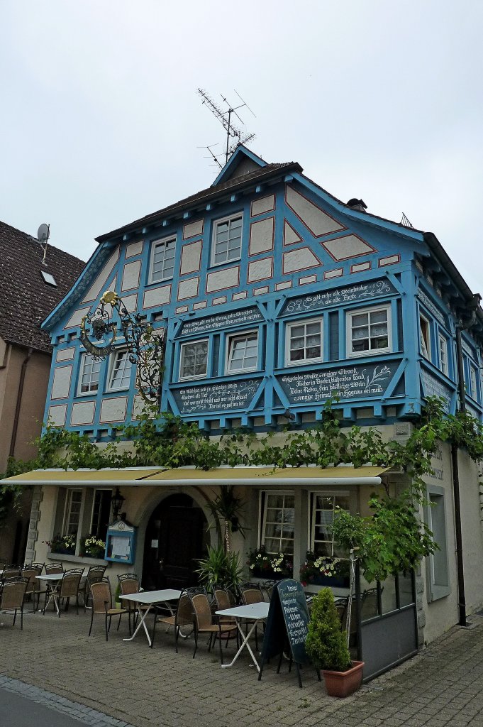 Hagnau am Bodensee, das Weinlokal  Pauli  ldt zum Probieren ein, Aug.2011