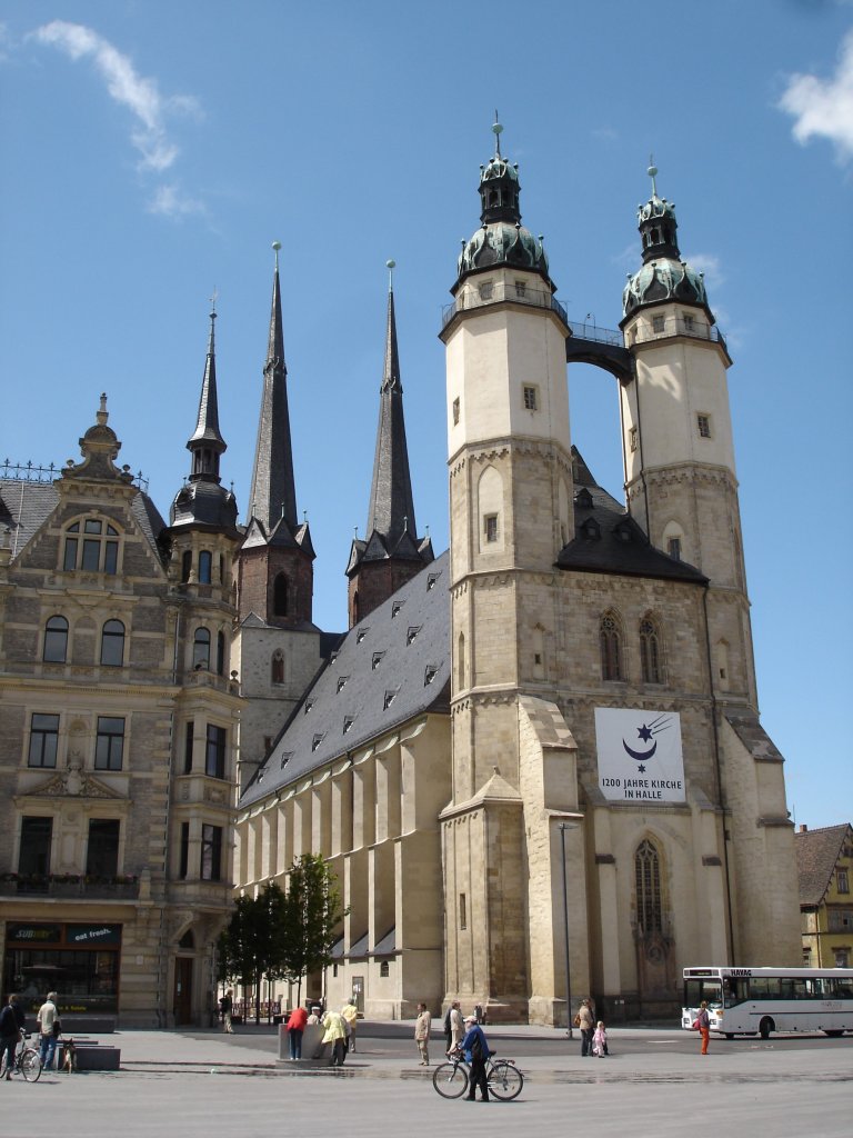 Halle/Saale,
4-trmige Marktkirche,
Mai 2006