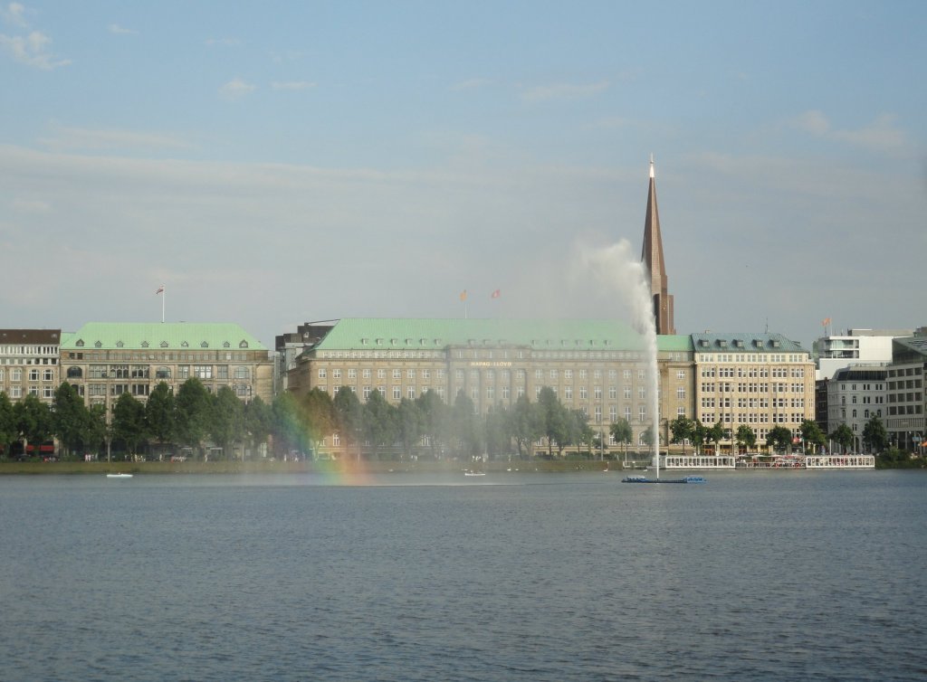 Hamburg am 30.6.2012, Binnenalster mit Ballindamm