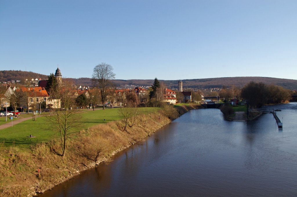 Hann.-Mnden an einem sonnigen Frhlingstag, 25.03.2012.