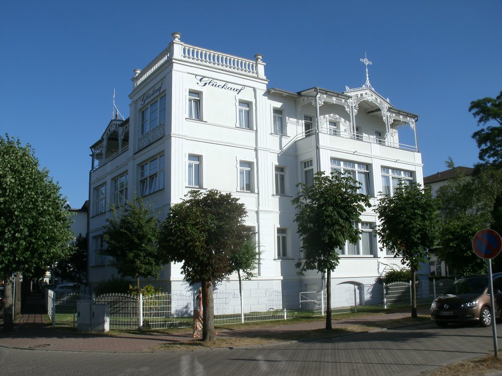 Haus  Glckauf  in Binz am 21.Juli 2013.