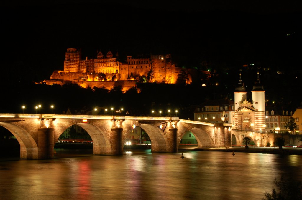 Heidelberg bei Nacht, das Schloss und die alte Brcke.
So kann man sein Herz an Heidelberg verlieren...
Aufgenommen am 11. Juli 2010.