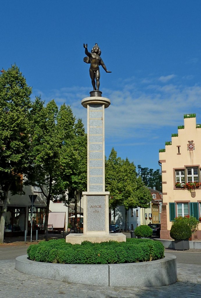 Heitersheim, die Amorsule vor dem alten Rathaus, Juli 2012