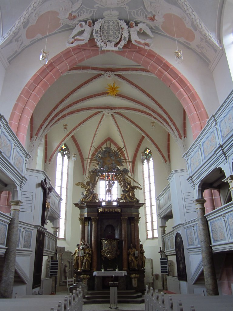 Himmelkron, Stiftskirche St. Maria, barocker Kanzelaltar von 1718 (02.04.2012)