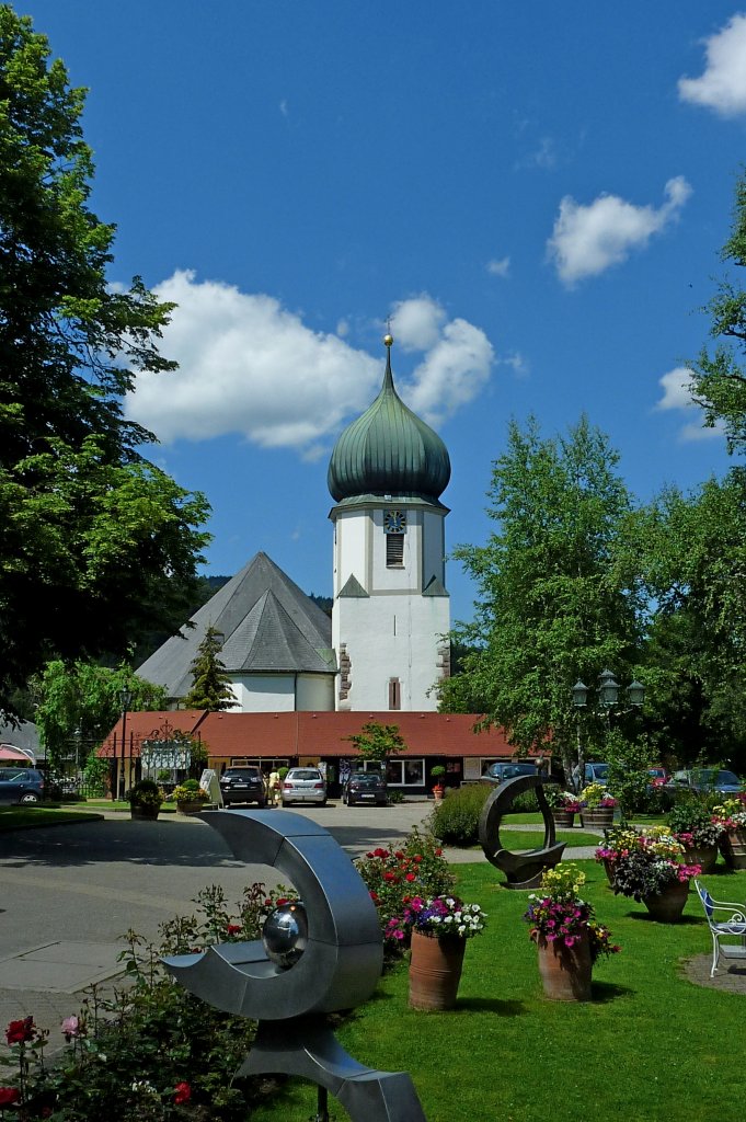 Hinterzarten im Schwarzwald, Blick zur Wallfahrtskirche  Maria zu den Zarten , Aug.2011