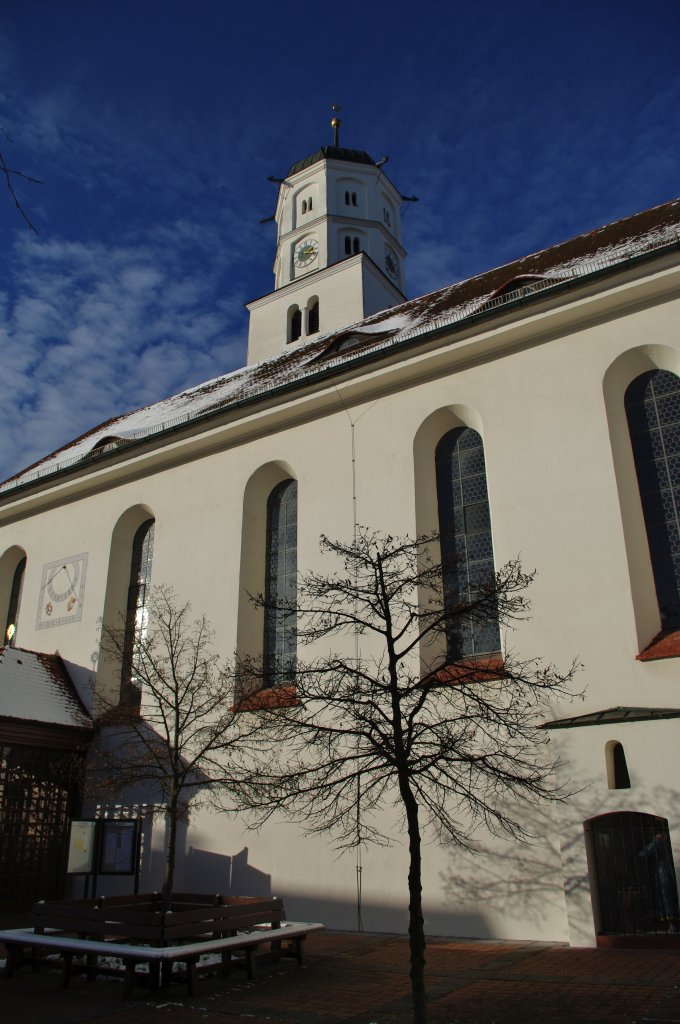 Illertissen, St. Martin Kirche, erbaut ab 1590, Ausstattung der 
Sptrenaissance, Landkreis Neu-Ulm (23.11.2008)