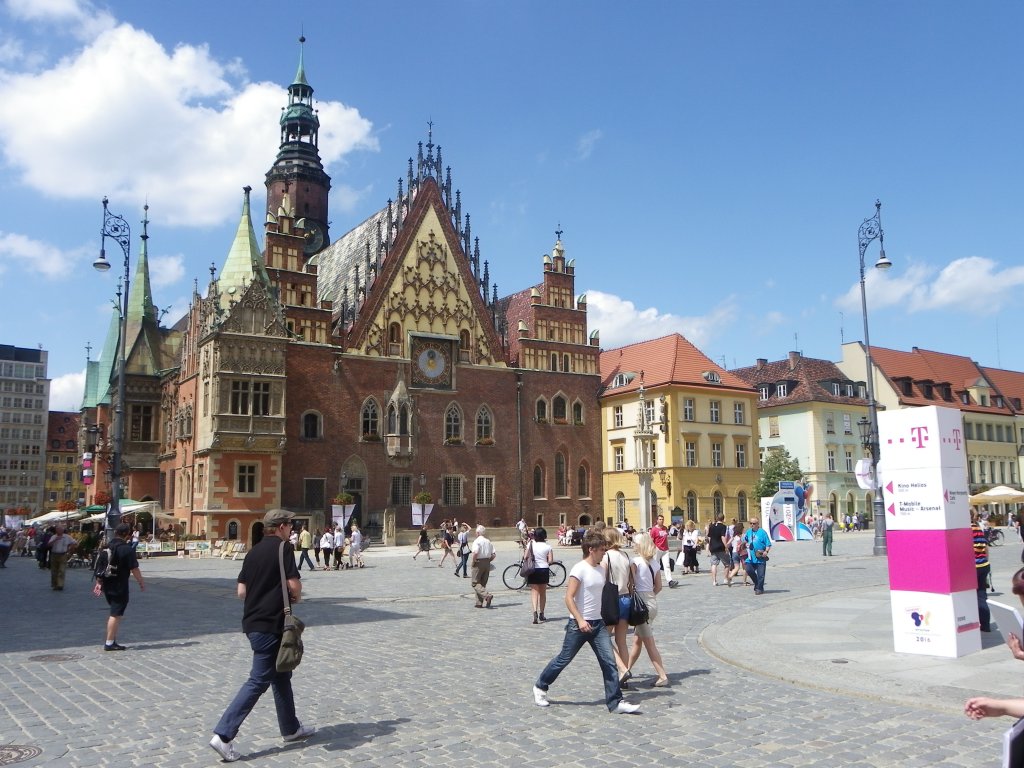 Im Sommer 2012 am Ring (Rynek) in Breslau (Wroclaw)