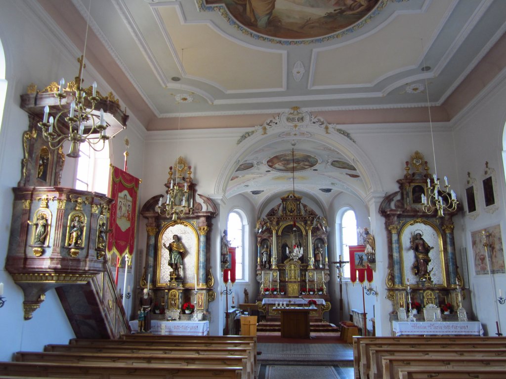Immelstetten, Altre und Kanzel der St. Vitus Kirche (18.07.2012)