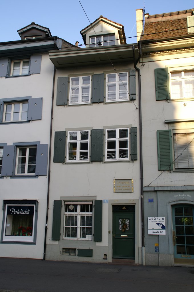 In diesem Haus in Basel wurde am 10. Mai 1760 Johan Peter Hebel geboren.