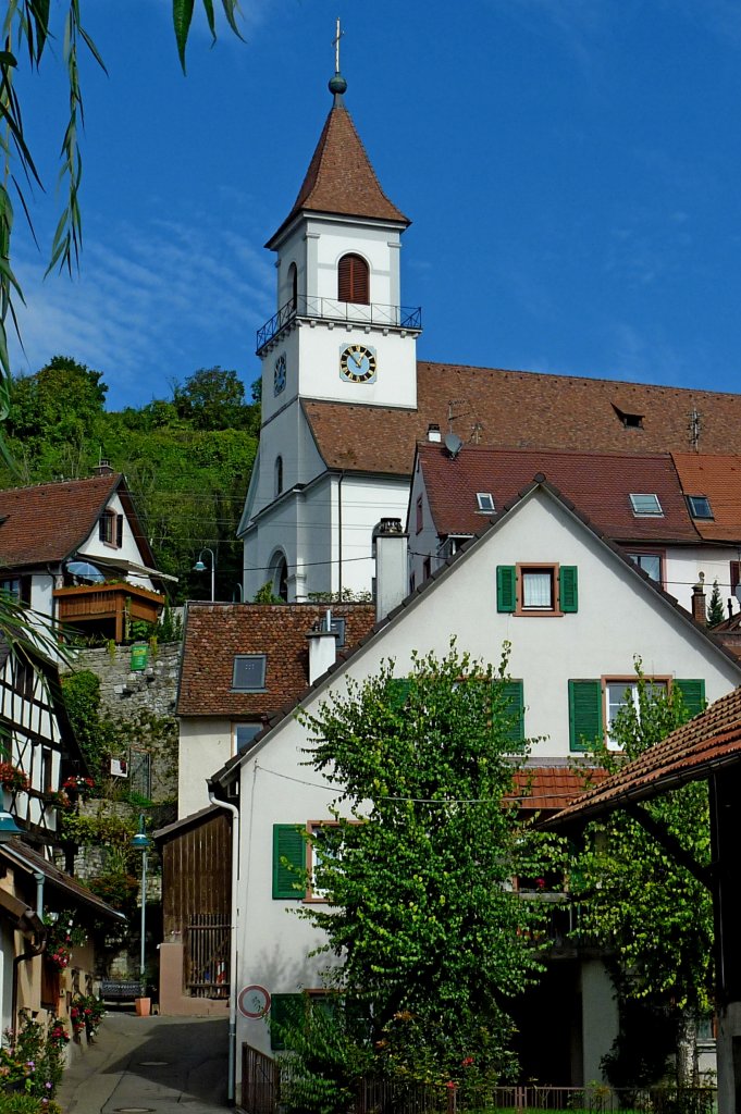 Istein, die katholische Pfarrkirche St.Michael, 1819-21 von Weinbrenner erbaut, Okt.2012